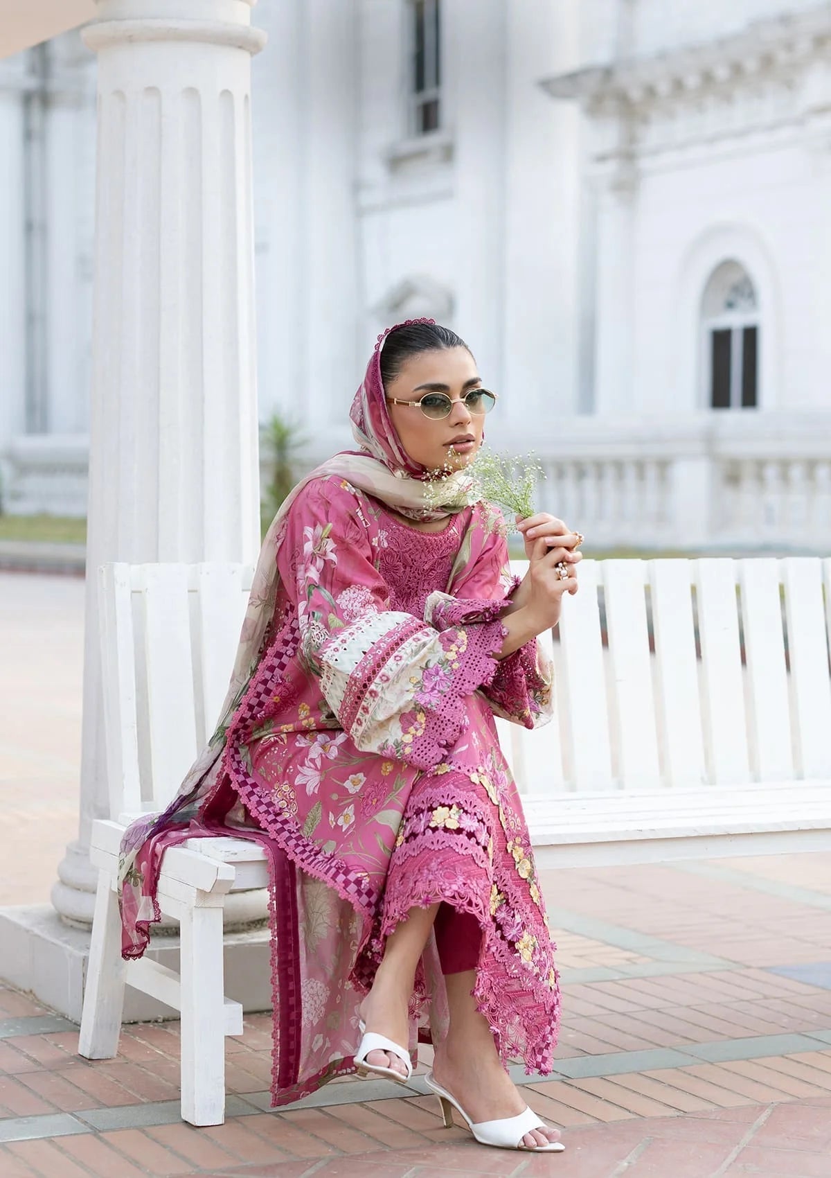 Elaf Premium | Signature Embroidered Lawn with Chiffon Collection 26 | ESG-5B DELILAH - Luxury Dress - available at Maria Faisal in UK and USA.