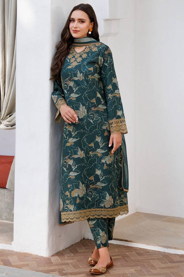 Farasha | Printed Essentials | Teal Bell by Maria Faisal - Registered Vendor of : Farasha - type : Ladies Clothes - 100% original wedding dresses