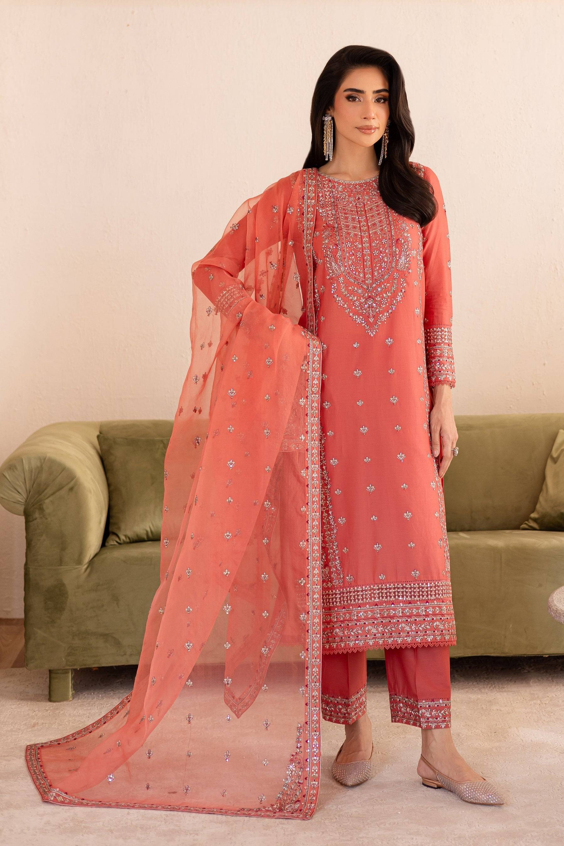 Batik | Nyra Embroidered Summer Solids | Fika by Maria Faisal - Registered Vendor of : Batik - type : Ladies Clothes - 100% original wedding dresses