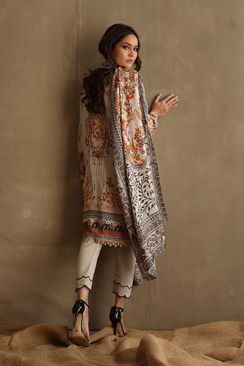 Mina Hasan | Signature Pret | Monochrome In Spring - Luxury Dress - available at Maria Faisal in UK and USA.