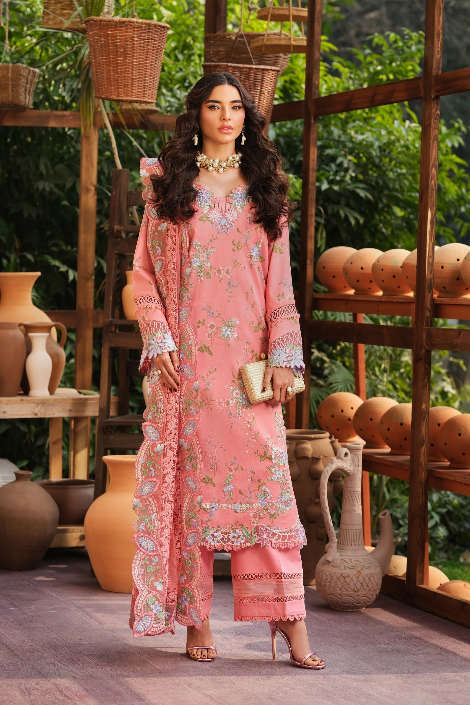 Maryam Hussain | Luxury Lawn 26 | Dimple - Luxury Dress - available at Maria Faisal in UK and USA.