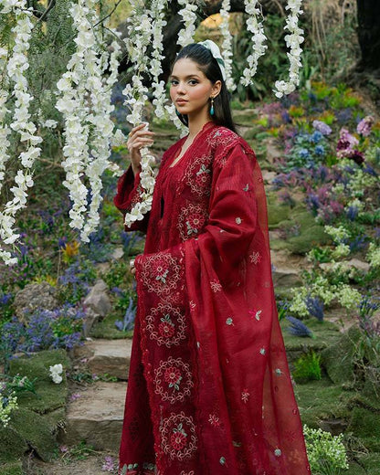 Zevk | Flora Festive Lawn | RED ROSE by Maria Faisal - Registered Vendor of : Zevk - type : Ladies Clothes - 100% original wedding dresses