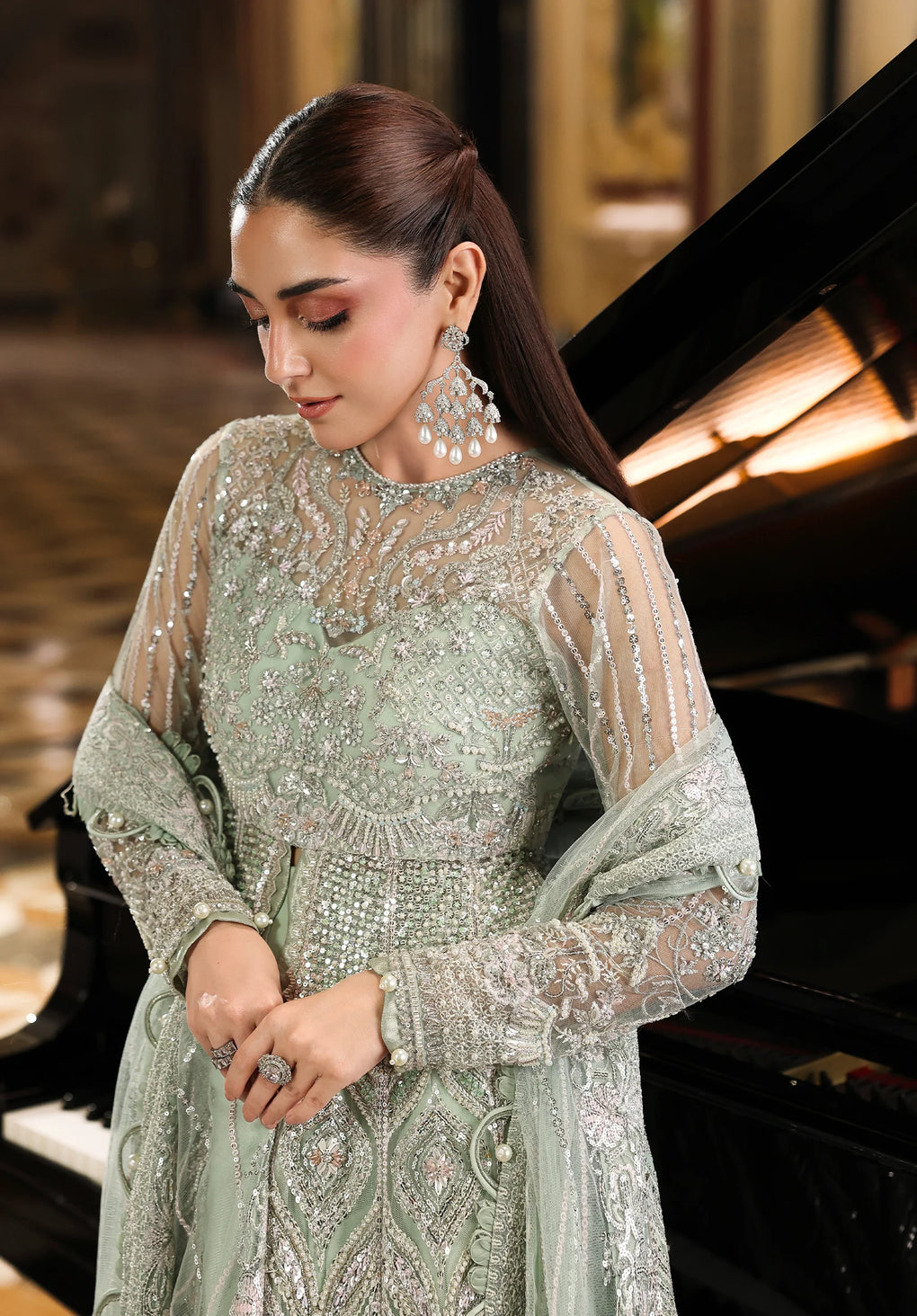 Elaf Premium | Stardom Formal Handwork 25 | ESH-10 DIANA - Formal Dress - available at Maria Faisal in UK and USA.