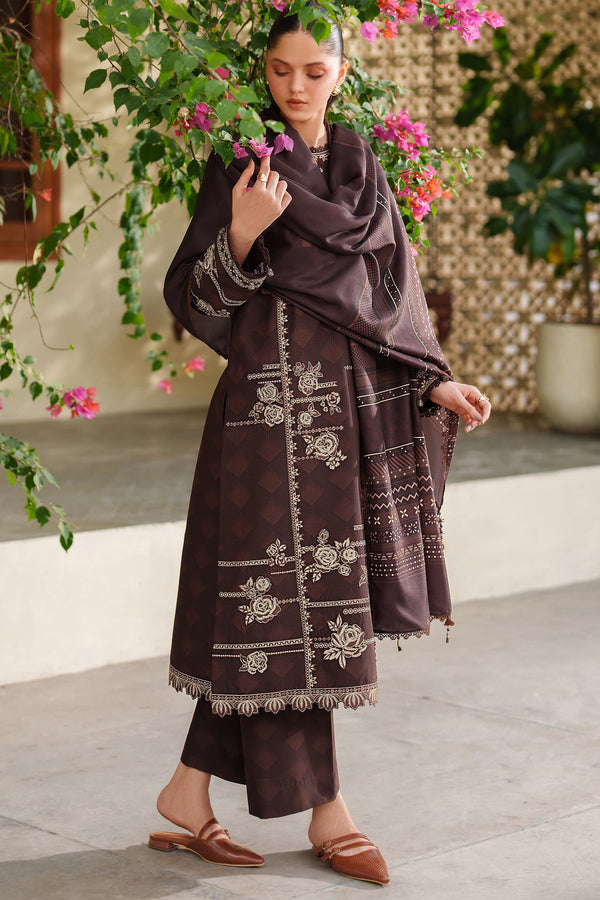 Farasha | Meline Premium Viscose 25 | Autumn Rose - Luxury Dress - available at Maria Faisal in UK and USA.