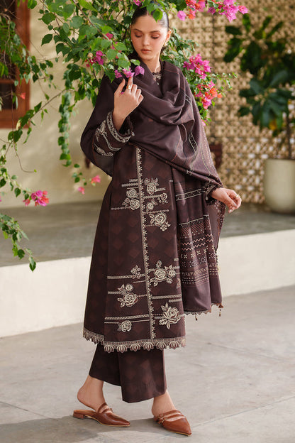 Farasha | Meline Premium Viscose 25 | Autumn Rose - Luxury Dress - available at Maria Faisal in UK and USA.