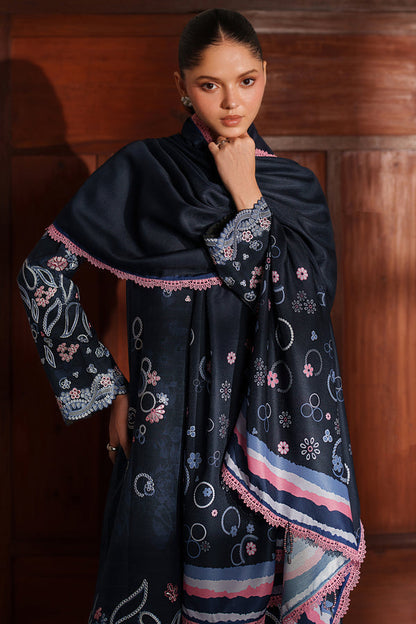 Farasha | Meline Premium Viscose 25 | Night Oak - Luxury Dress - available at Maria Faisal in UK and USA.