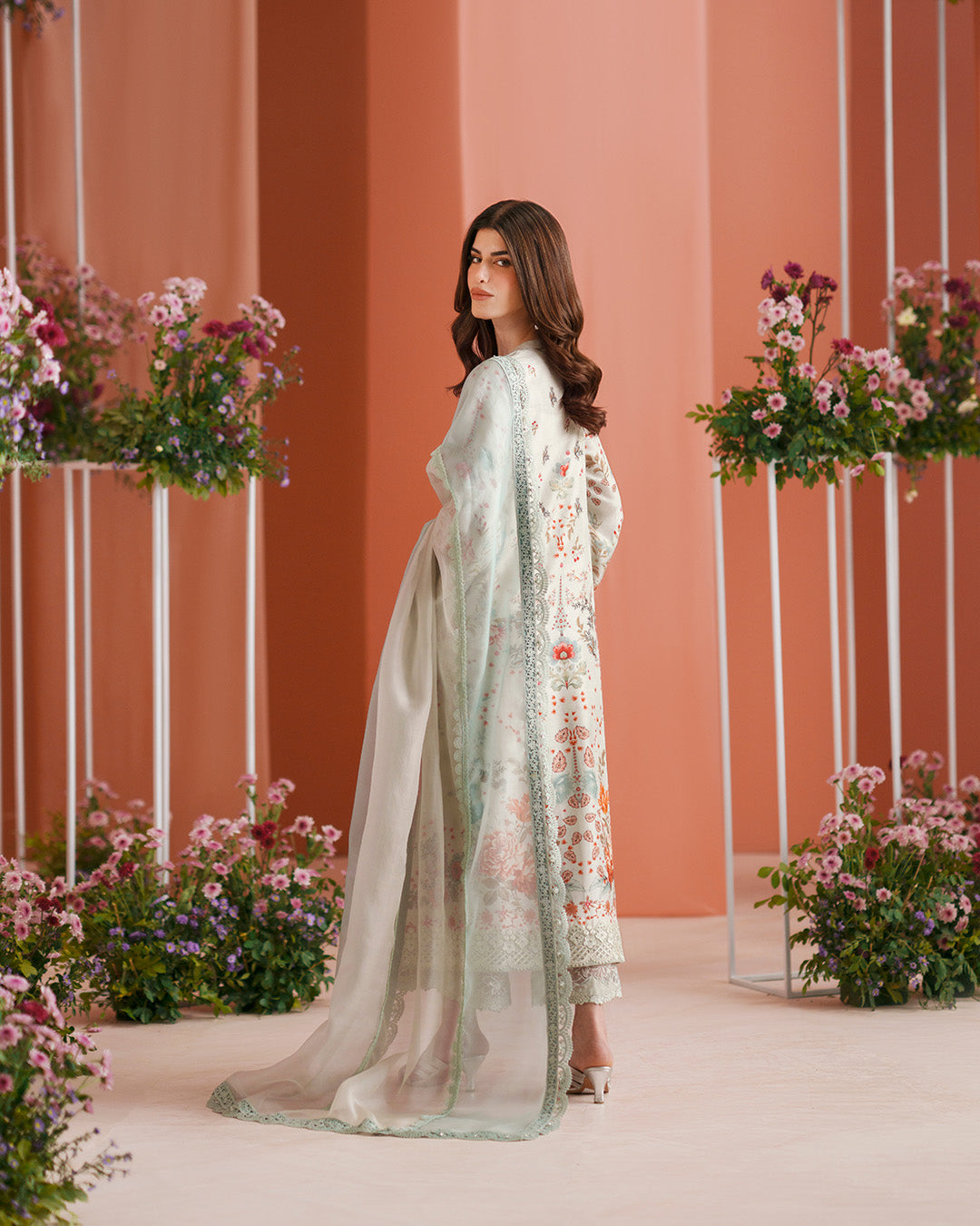 Faiza Saqlain | Roim Silk Edit | Tayma - Luxury Dress - available at Maria Faisal in UK and USA.