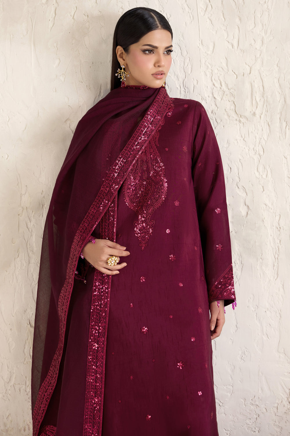 Farasha | Formals 26 | Fuchsia Glow - Formal Dress - available at Maria Faisal in UK and USA.