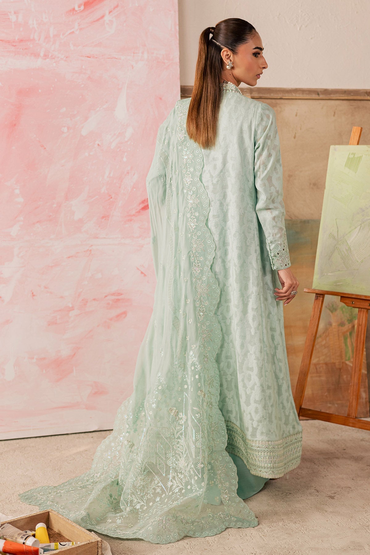 Nureh | Shades of Summer | NP-753 - Luxury Dress - available at Maria Faisal in UK and USA.