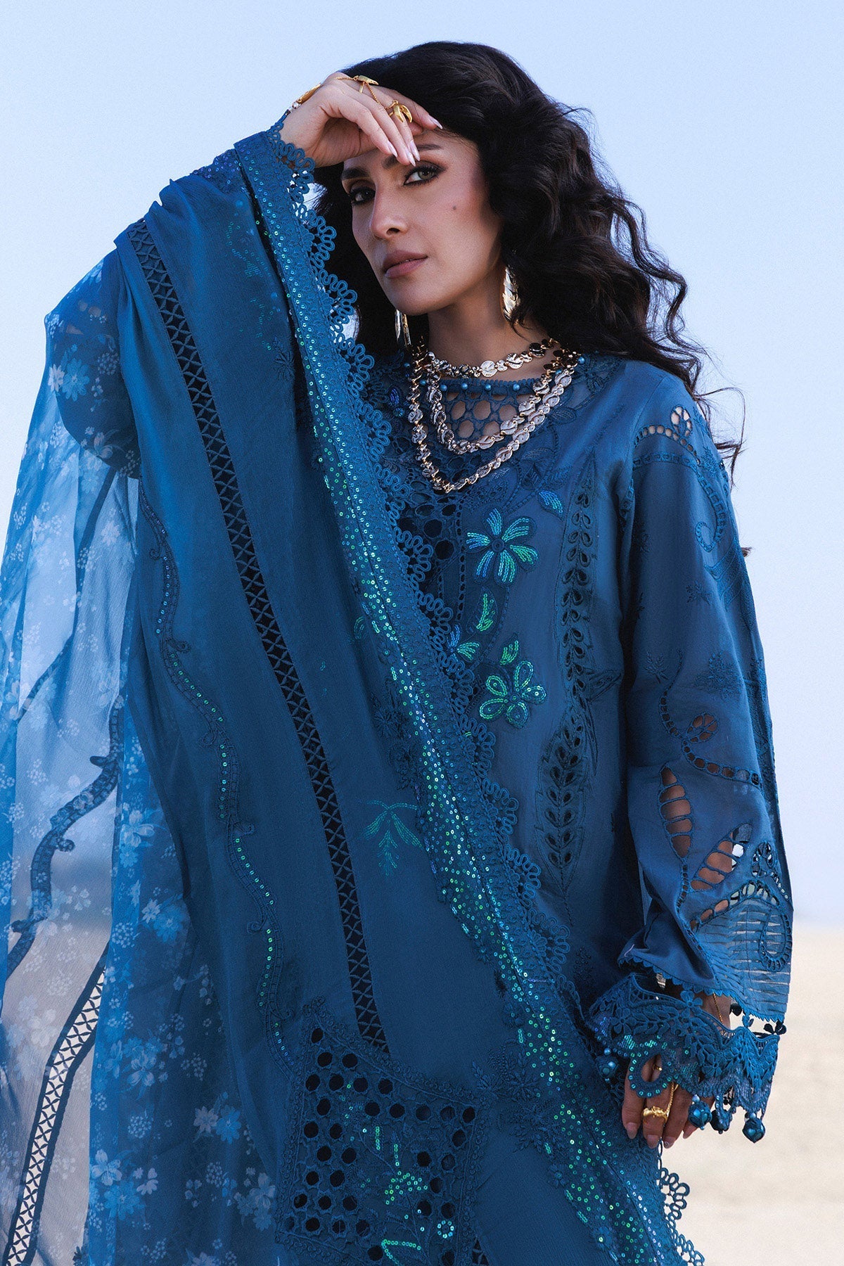 Nureh | Aman Luxe | Kaia NE-229 - Luxury Dress - available at Maria Faisal in UK and USA.
