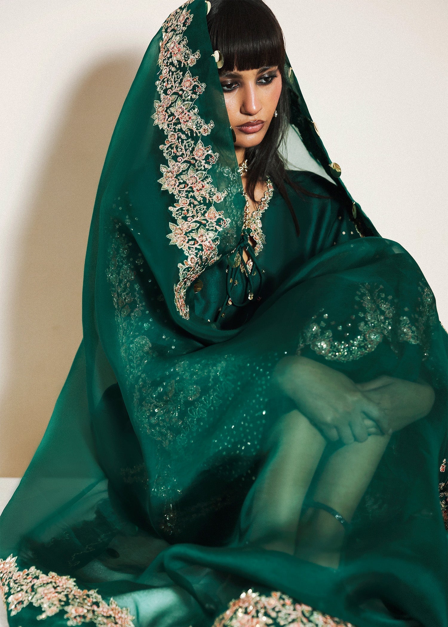 Hussain Rehar | Luxury Pret 26 | Noor Lepoque - Luxury Dress - available at Maria Faisal in UK and USA.