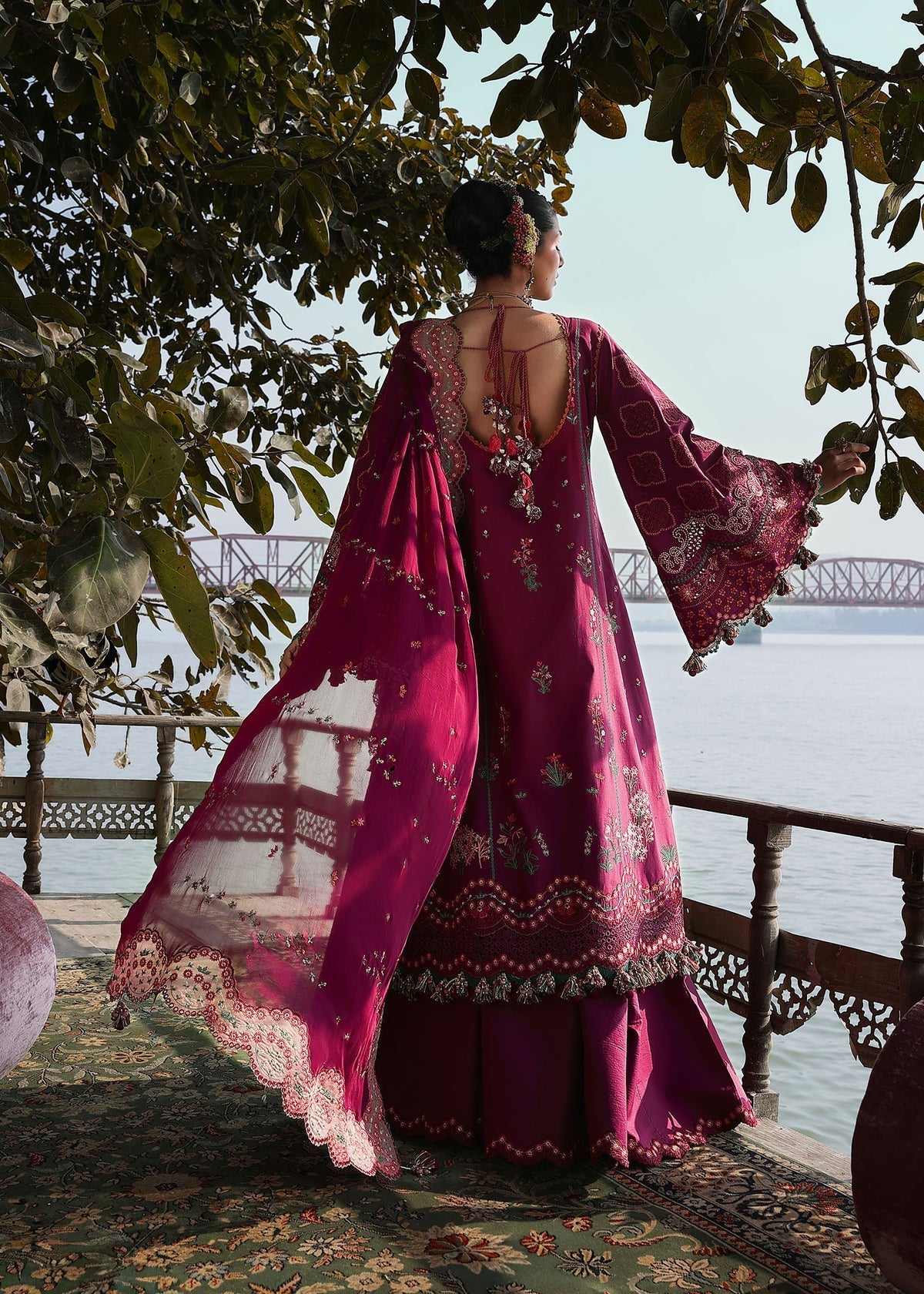 Hussain Rehar | Kalabagh Luxury Lawn 26 | Anjas - Luxury Dress - available at Maria Faisal in UK and USA.