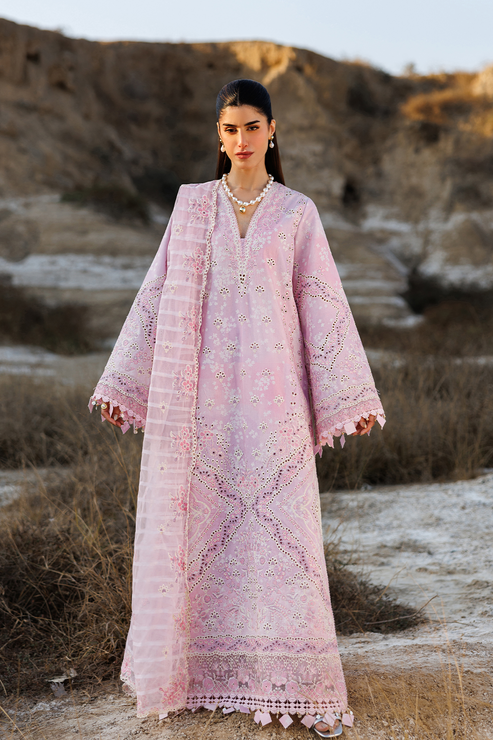Emaan adeel | Sunlit Groove Luxury Lawn 26 | SUMMER SORBET - Luxury Dress - available at Maria Faisal in UK and USA.