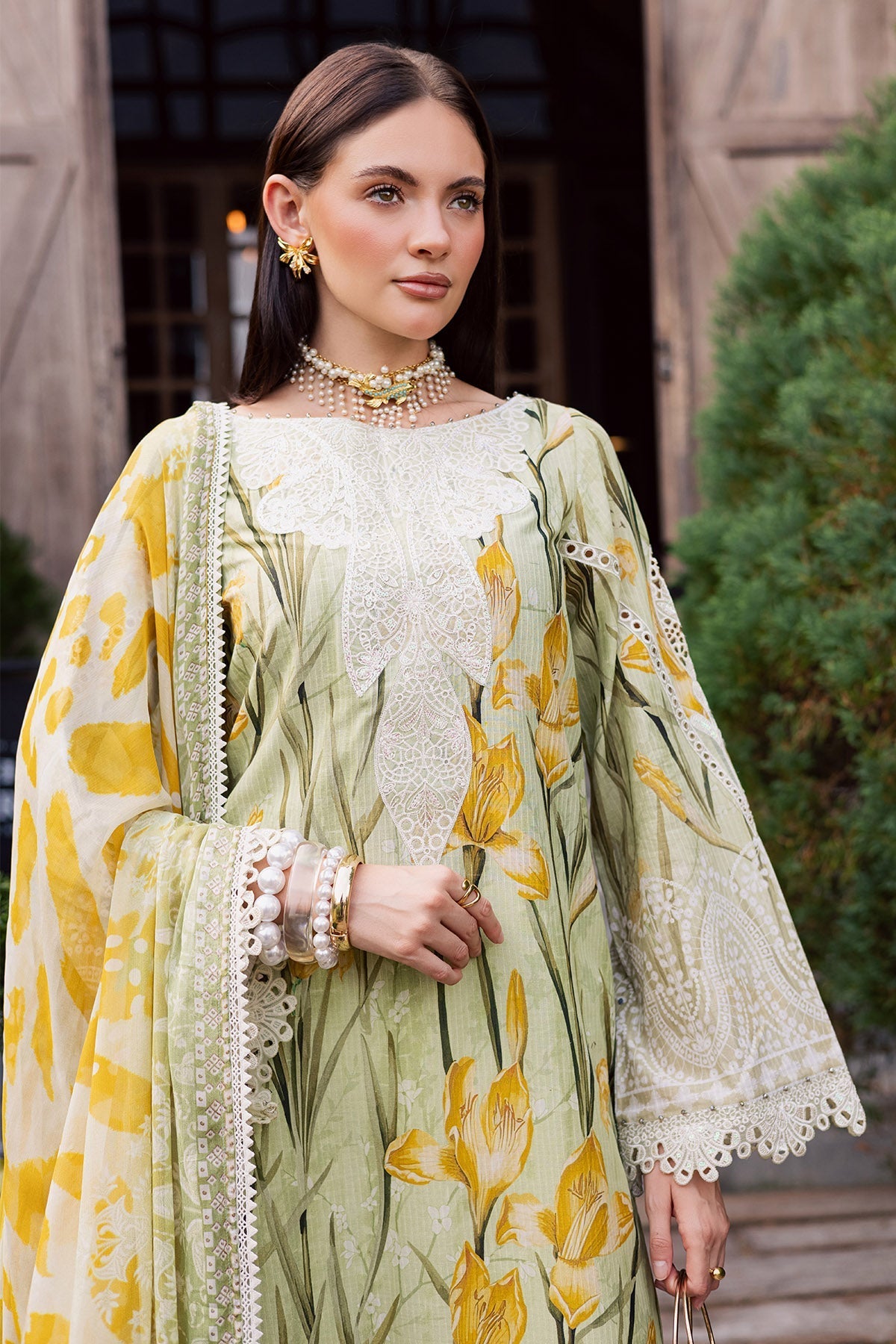 Nureh | Gardenia Lawn 26 |NSG-212 - Dress - available at Maria Faisal in UK and USA.