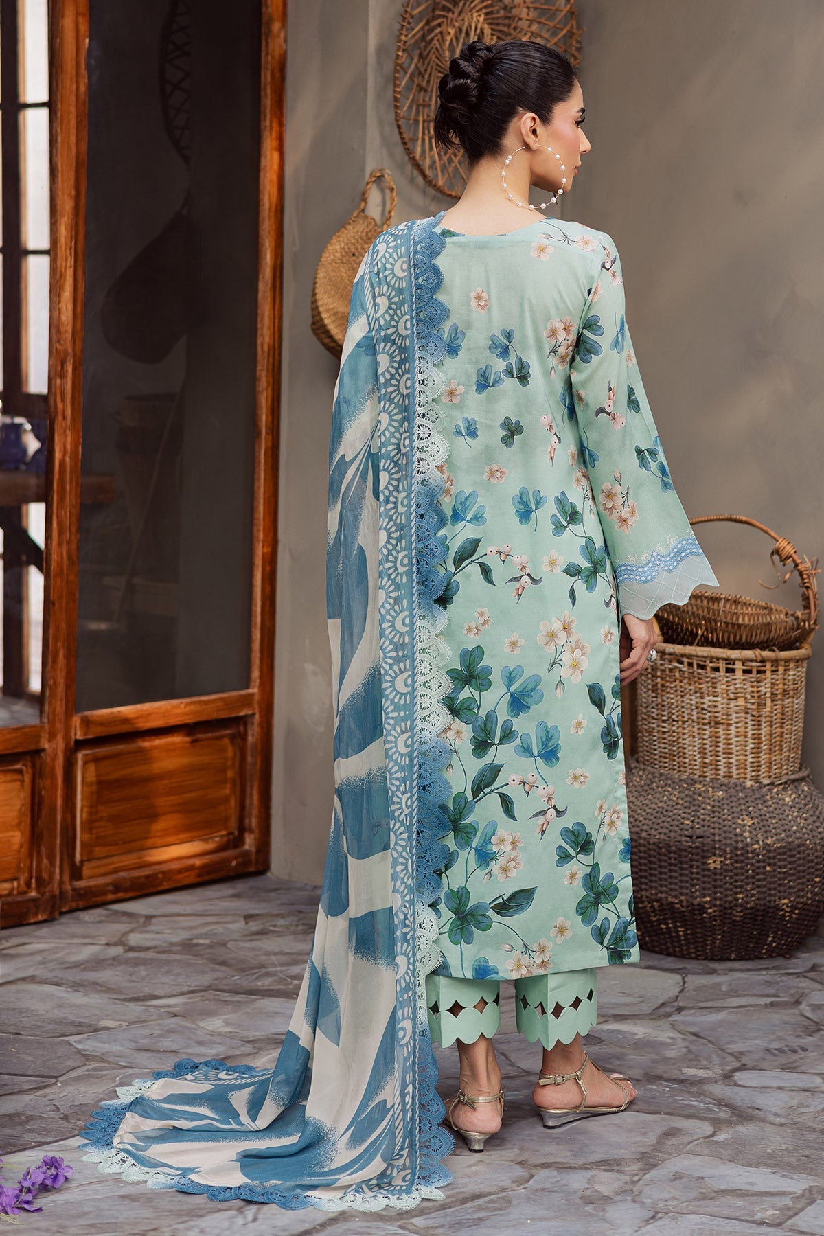 Nureh | Signature Prints 26 | SP-161 - Luxury Dress - available at Maria Faisal in UK and USA.