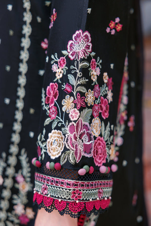 Farasha | Dastoor Embroidered Lawn SS24 | ORNATE NOIR - Waniyas