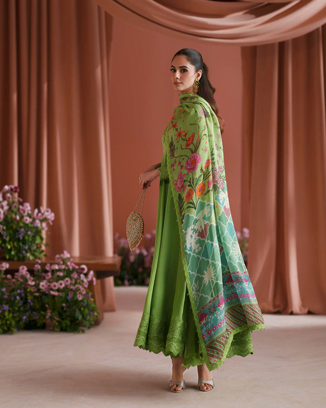 Faiza Saqlain | Roim Silk Edit | Gomana - Luxury Dress - available at Maria Faisal in UK and USA.
