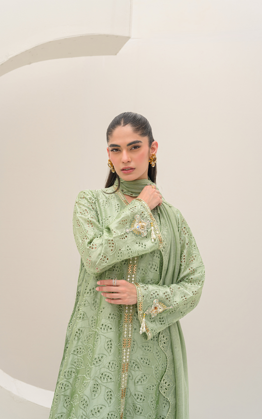 Sana Abbas | Ara Eid Luxe | Lumi - Luxury Dress - available at Maria Faisal in UK and USA.