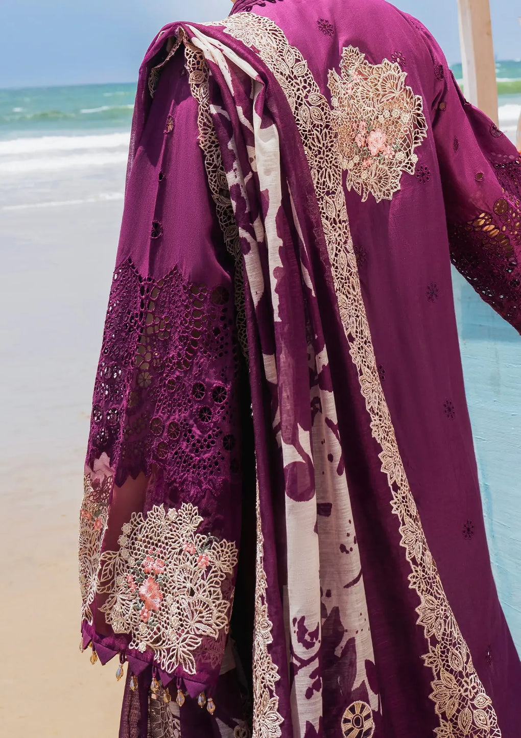 Elaf Premium | Hai Kuch Festive Lawn 24 | EHK-06 Hania - Designer Dress with Intricate embroidery and embellishments. Shop elegent wedding dress at Maria Faisal.