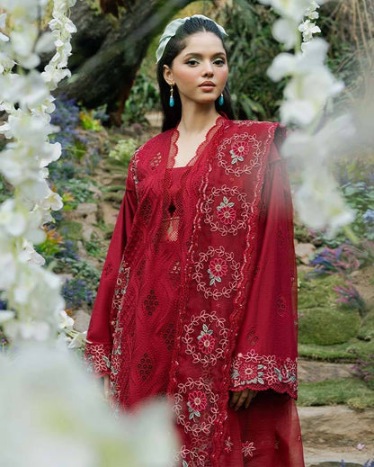 Zevk | Flora Festive Lawn | RED ROSE by Maria Faisal - Registered Vendor of : Zevk - type : Ladies Clothes - 100% original wedding dresses