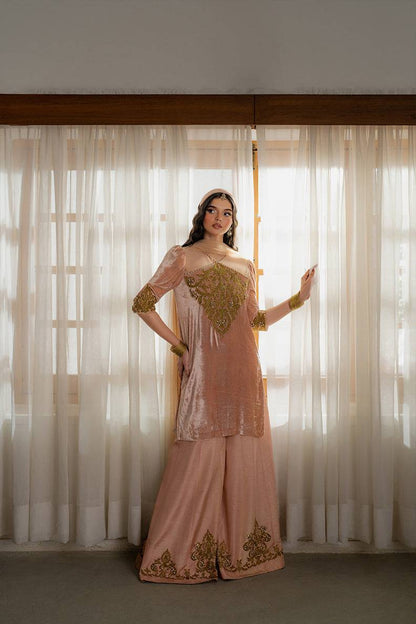 Caia | Luxury Velvet Edit 25 | Roselle (Pink) by Maria Faisal - Registered Vendor of : Caia - type : Ladies Clothes - 100% original wedding dresses