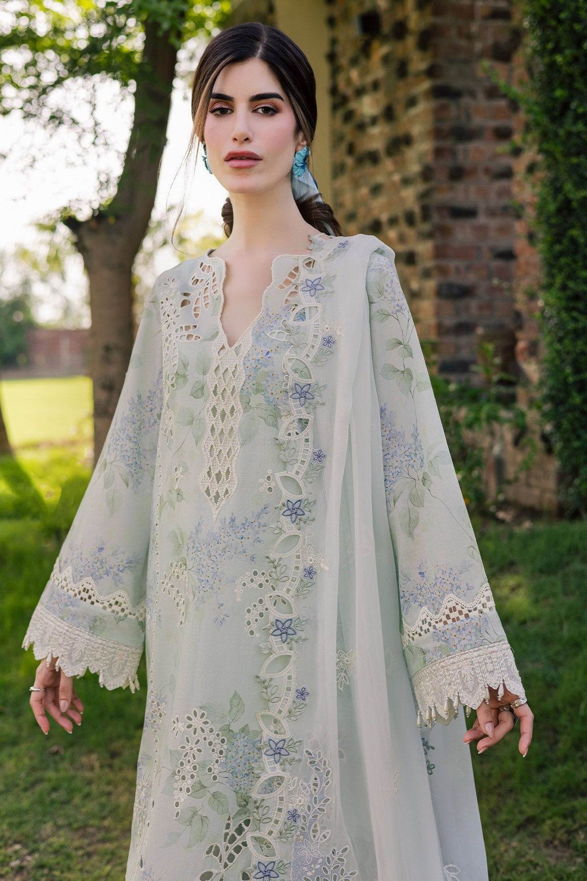 Nureh | Raha Lawn | NE-262 - Luxury Dress - available at Maria Faisal in UK and USA.