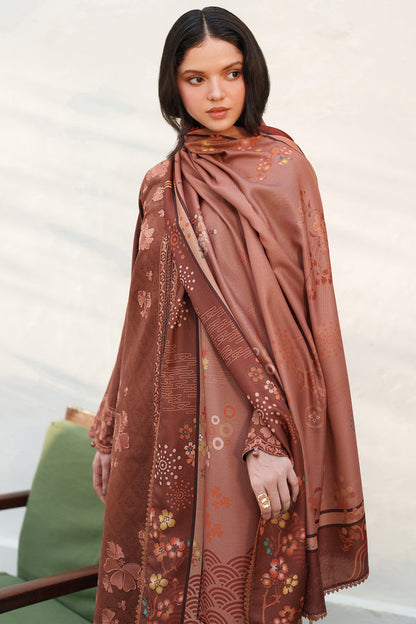 Farasha | Meline Premium Viscose 25 | Brown Clay - Luxury Dress - available at Maria Faisal in UK and USA.