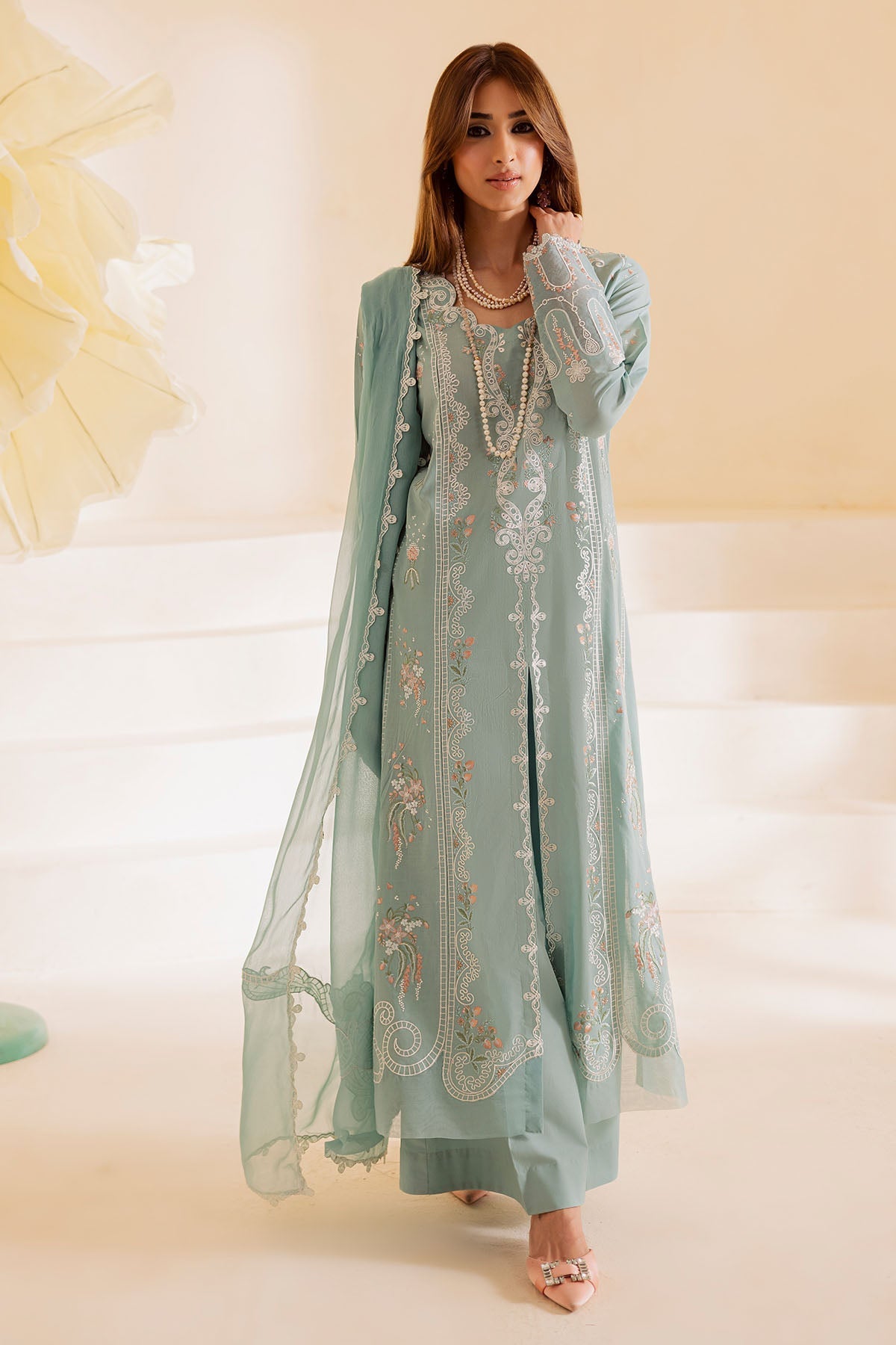 Nureh | Shades of Summer | NP-663 - Luxury Dress - available at Maria Faisal in UK and USA.