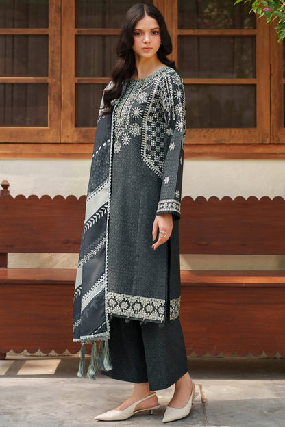 Farasha | Meline Premium Viscose 25 | Slate Gray - Luxury Dress - available at Maria Faisal in UK and USA.