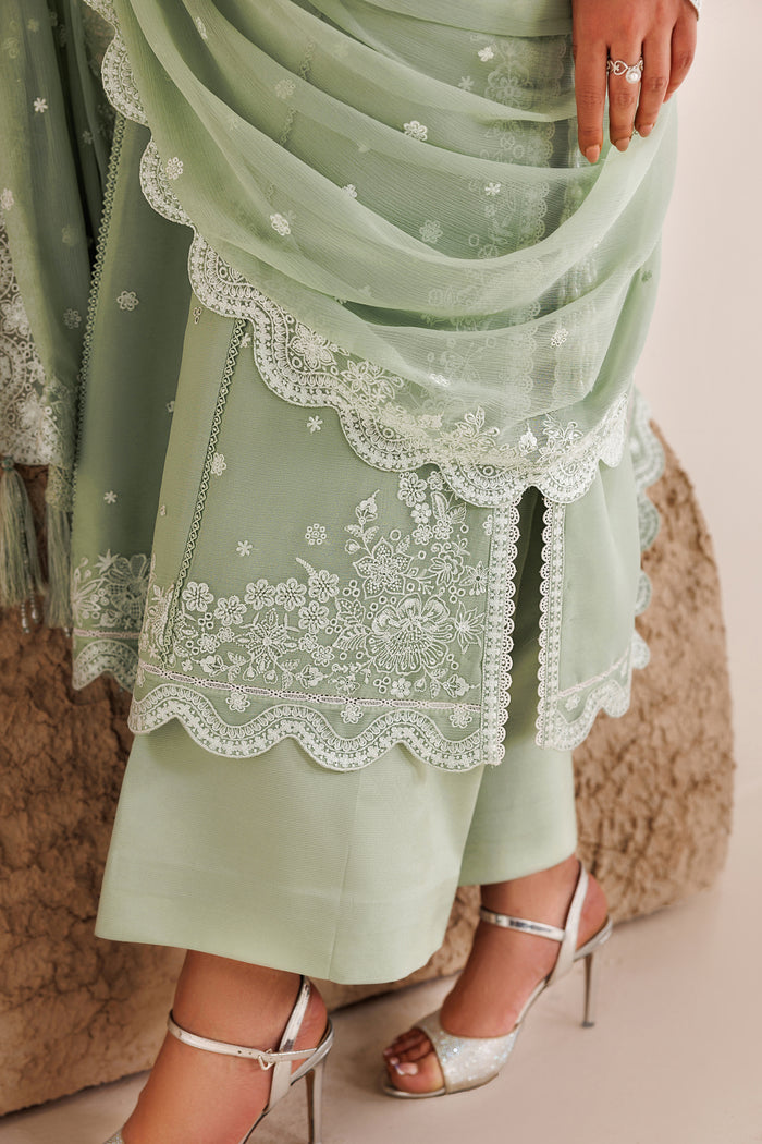 Farasha | Chiffon Threads 26 | Pastel Mint - Formal Dress - available at Maria Faisal in UK and USA.