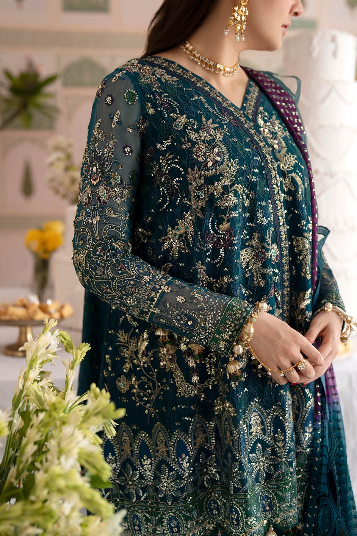 Nureh | Jhoomro Formals |NL-94 Amania - Formal Dress - available at Maria Faisal in UK and USA.