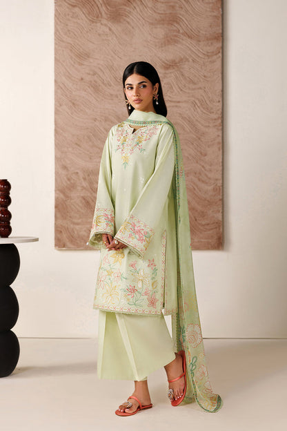 Farasha | Summer Melody 26 | Velvet Sage - Casual Dress - available at Maria Faisal in UK and USA.