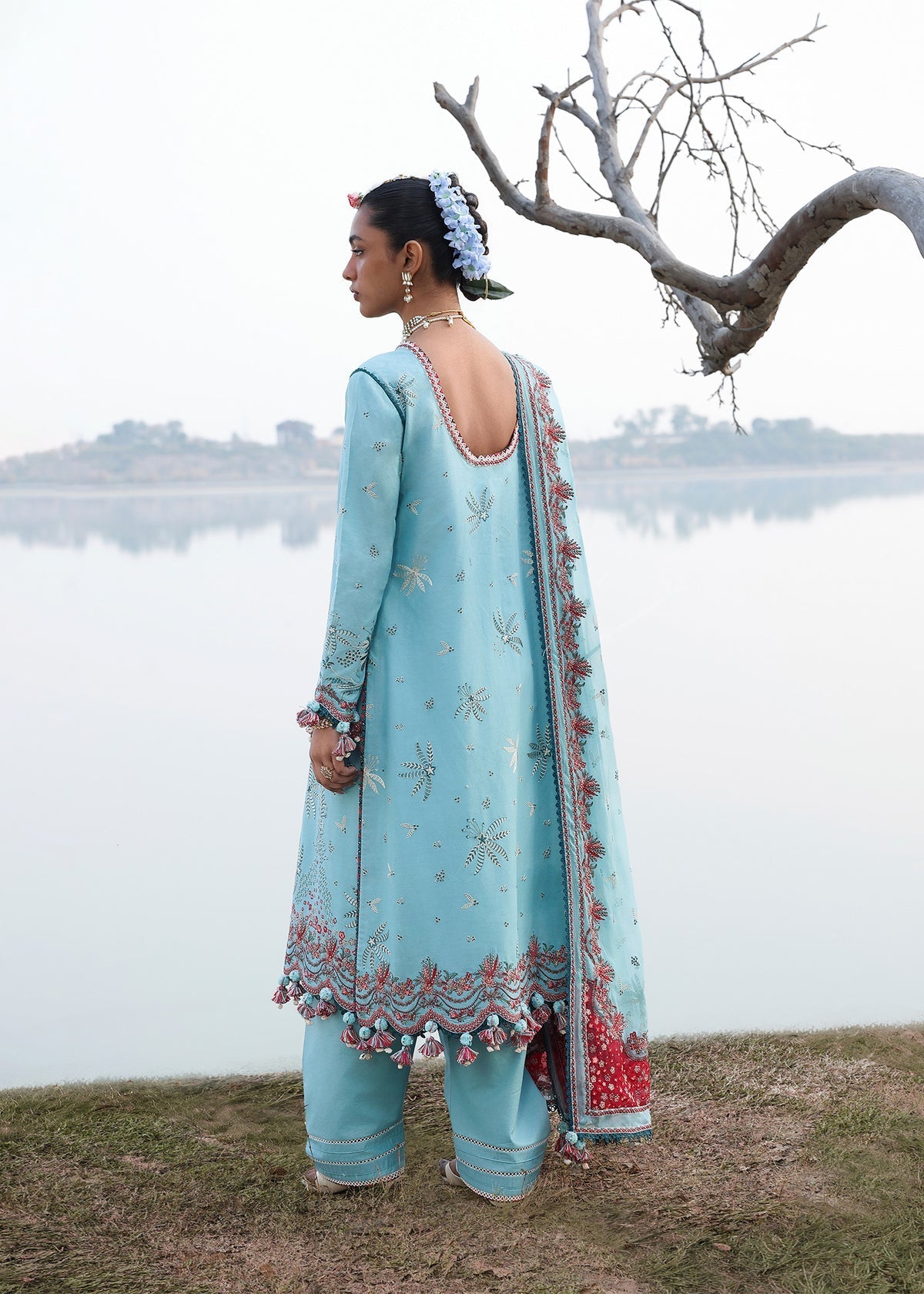 Hussain Rehar | Kalabagh Luxury Lawn 26 | Sepher - Luxury Dress - available at Maria Faisal in UK and USA.