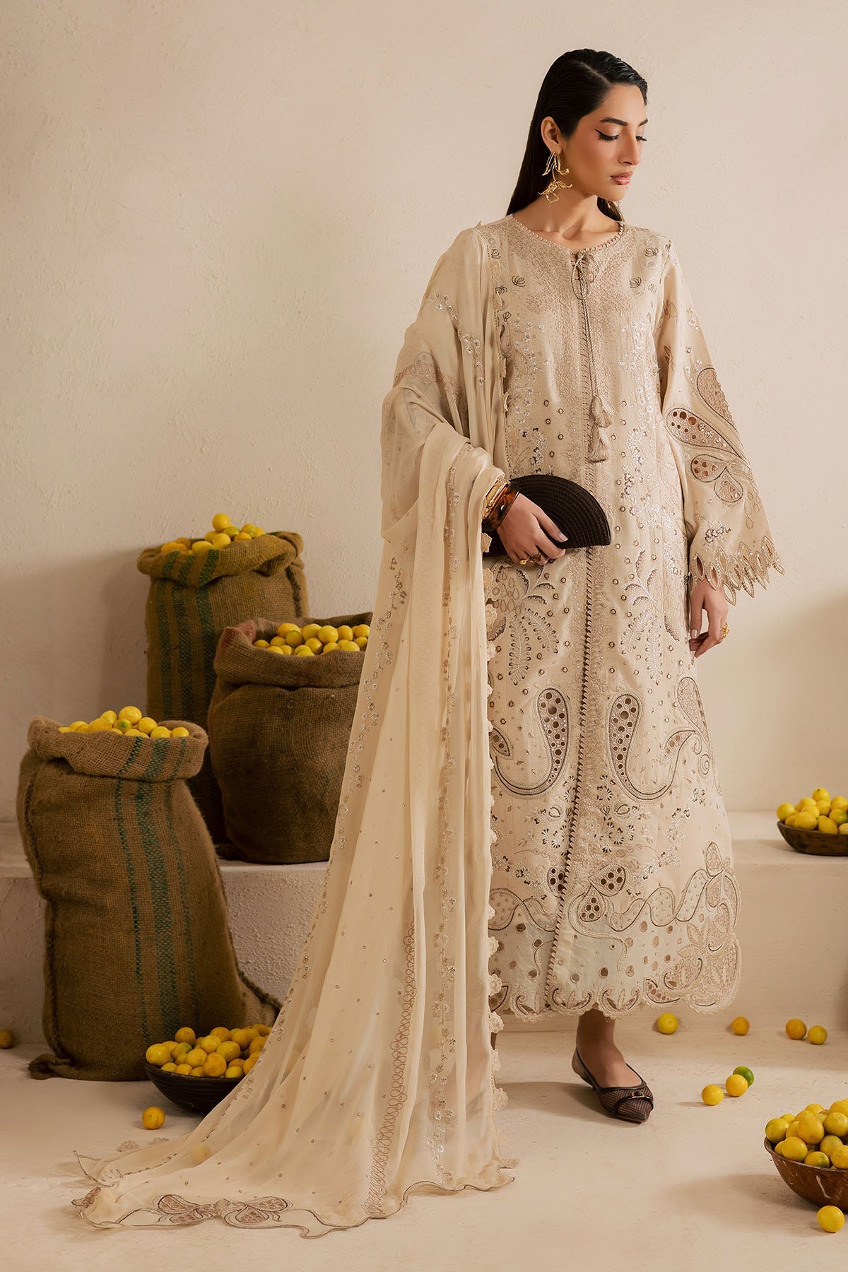 Nureh | Karandi Collection | NE-218 - Luxury Dress - available at Maria Faisal in UK and USA.