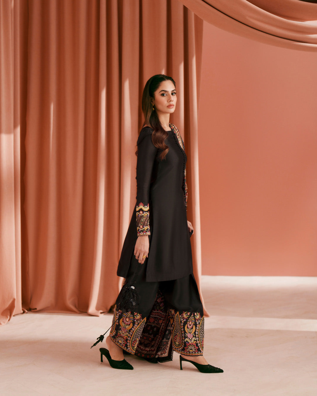 Faiza Saqlain | Roim Silk Edit | Lulia - Luxury Dress - available at Maria Faisal in UK and USA.