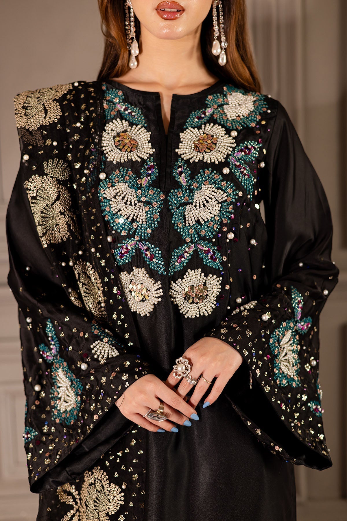 Nureh | Fancy Formal | TW-18 - Formal Dress - available at Maria Faisal in UK and USA.