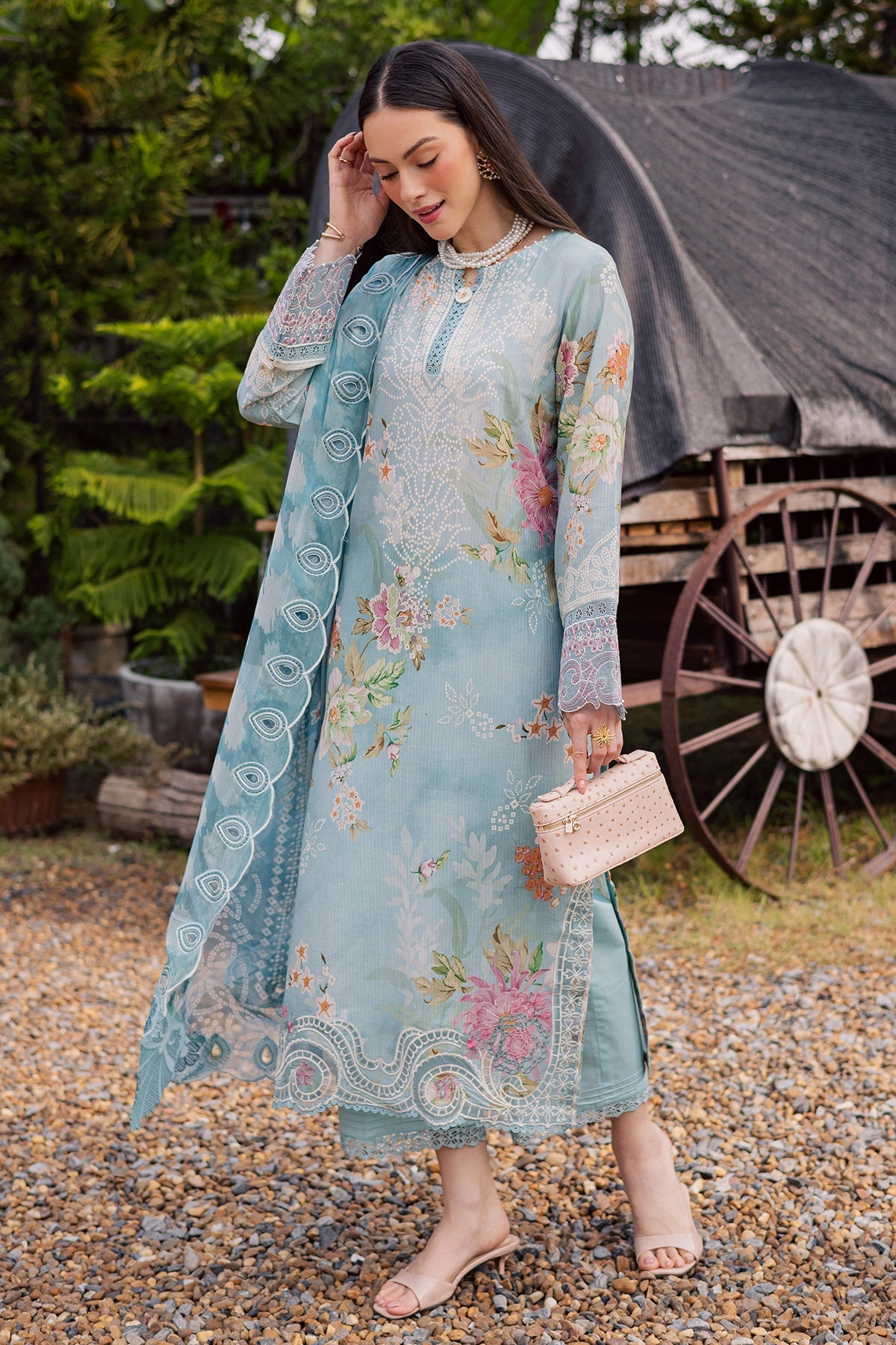 Nureh | Gardenia Lawn 26 | NSG-209 - Dress - available at Maria Faisal in UK and USA.