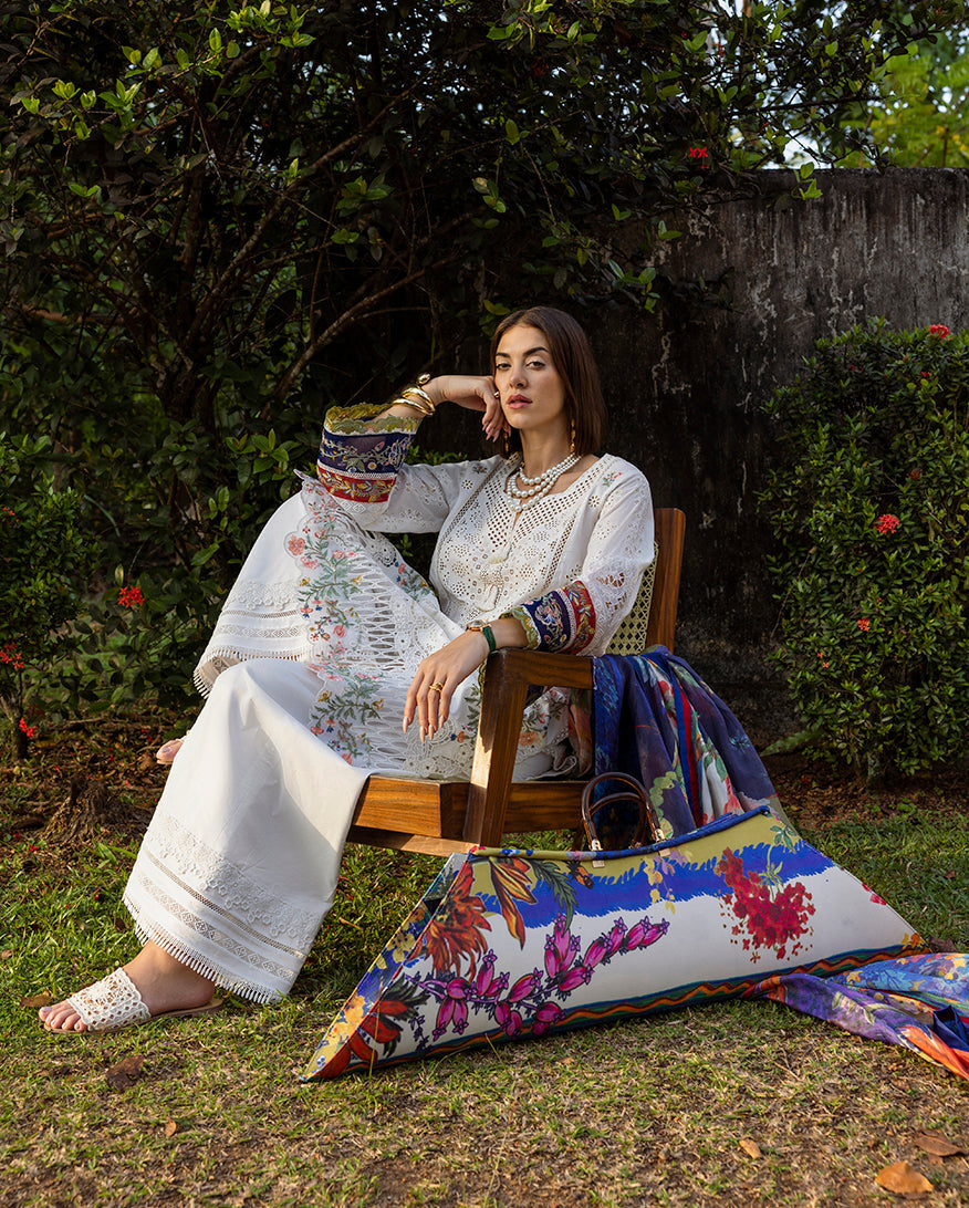 Esmel | Mon Tresor Luxe Lawn 26 | Clair De Lune - Luxury Dress - available at Maria Faisal in UK and USA.