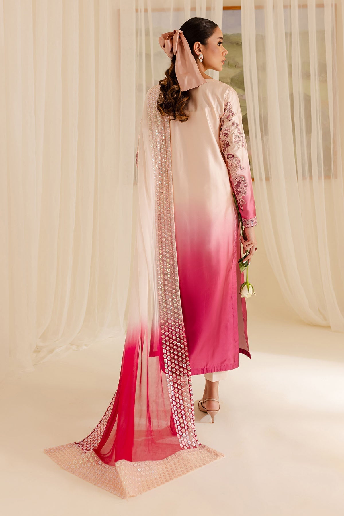 Nureh | Shades of Summer | NP-600 - Luxury Dress - available at Maria Faisal in UK and USA.