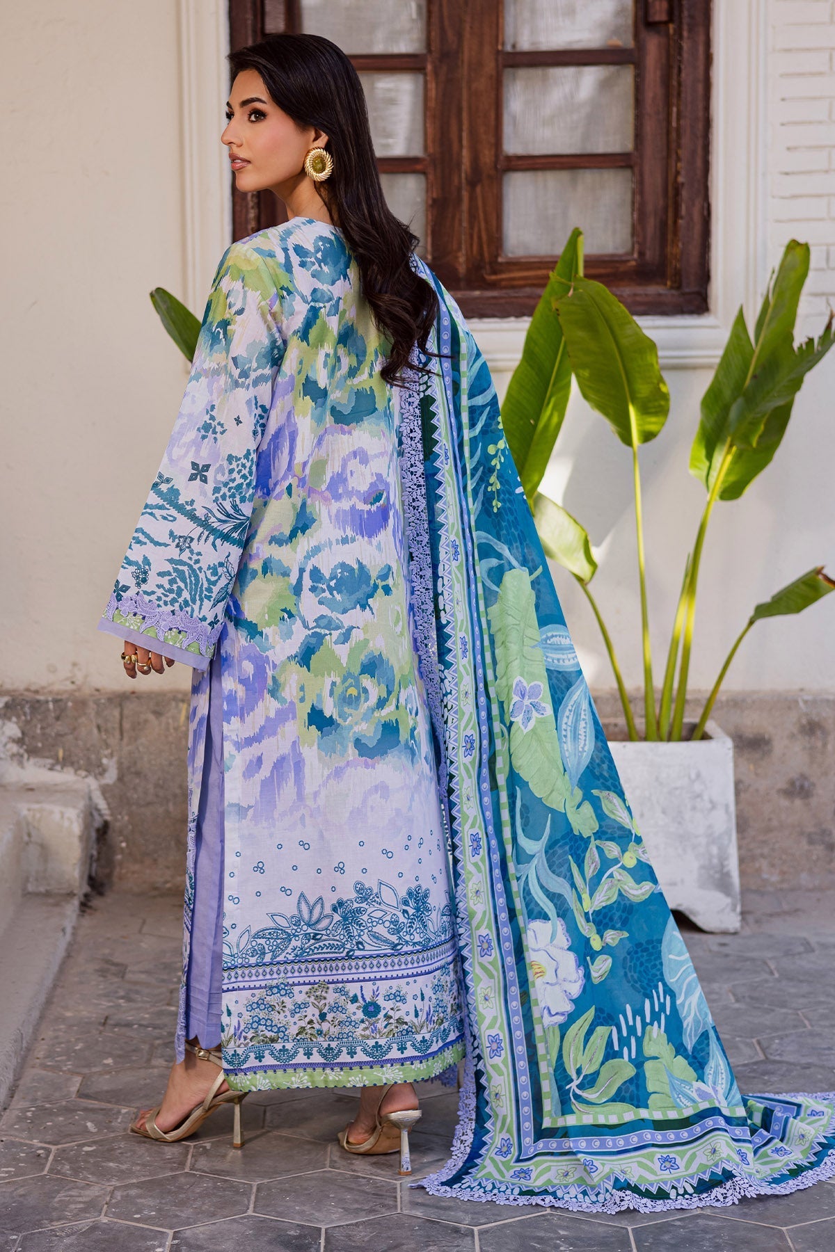 Nureh | Rania Prints | NR-07 - Casual Dress - available at Maria Faisal in UK and USA.