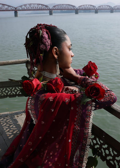 Hussain Rehar | Kalabagh Luxury Lawn 26 | Nihdi - Luxury Dress - available at Maria Faisal in UK and USA.