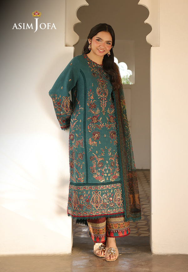 Asim Jofa | Summer Rhapsody | AJUBU-03 Embroidered Jacquard - Ladies Clothes - Maria Faisal