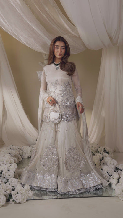 Musferah Saad | Casa Blance | Ivory Serenade - Bridal Dress - available at Maria Faisal in UK and USA.