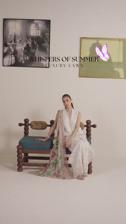 Neeshay | Whispers of Summer Luxury Lawn | IRIS - Luxury Dress - available at Maria Faisal in UK and USA.