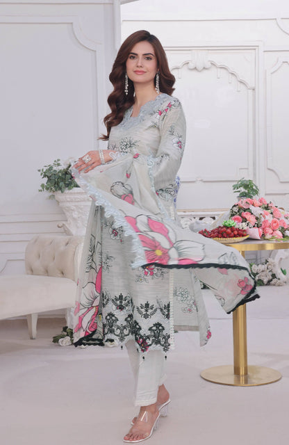 Al Zohaib | Applique Kari Cutwork Edit 25 | ACE-25-07 by Maria Faisal - Registered Vendor of : Alzohaib - type : Ladies Clothes - 100% original wedding dresses