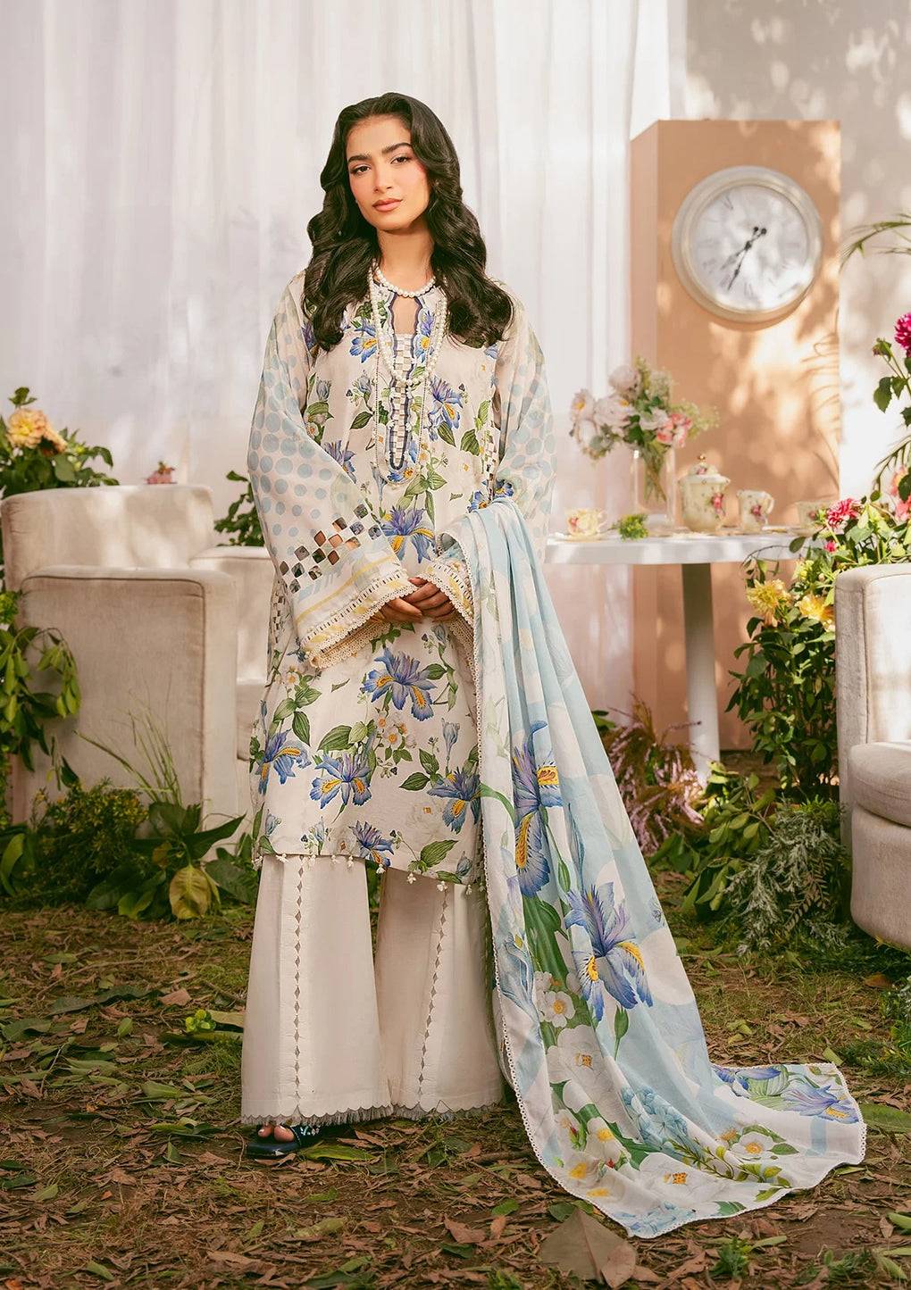 Elaf Premium | Prints 25 | EPS-6A IVORY PETALS by Maria Faisal - Registered Vendor of : Elaf Premium - type : Ladies Clothes - 100% original wedding dresses