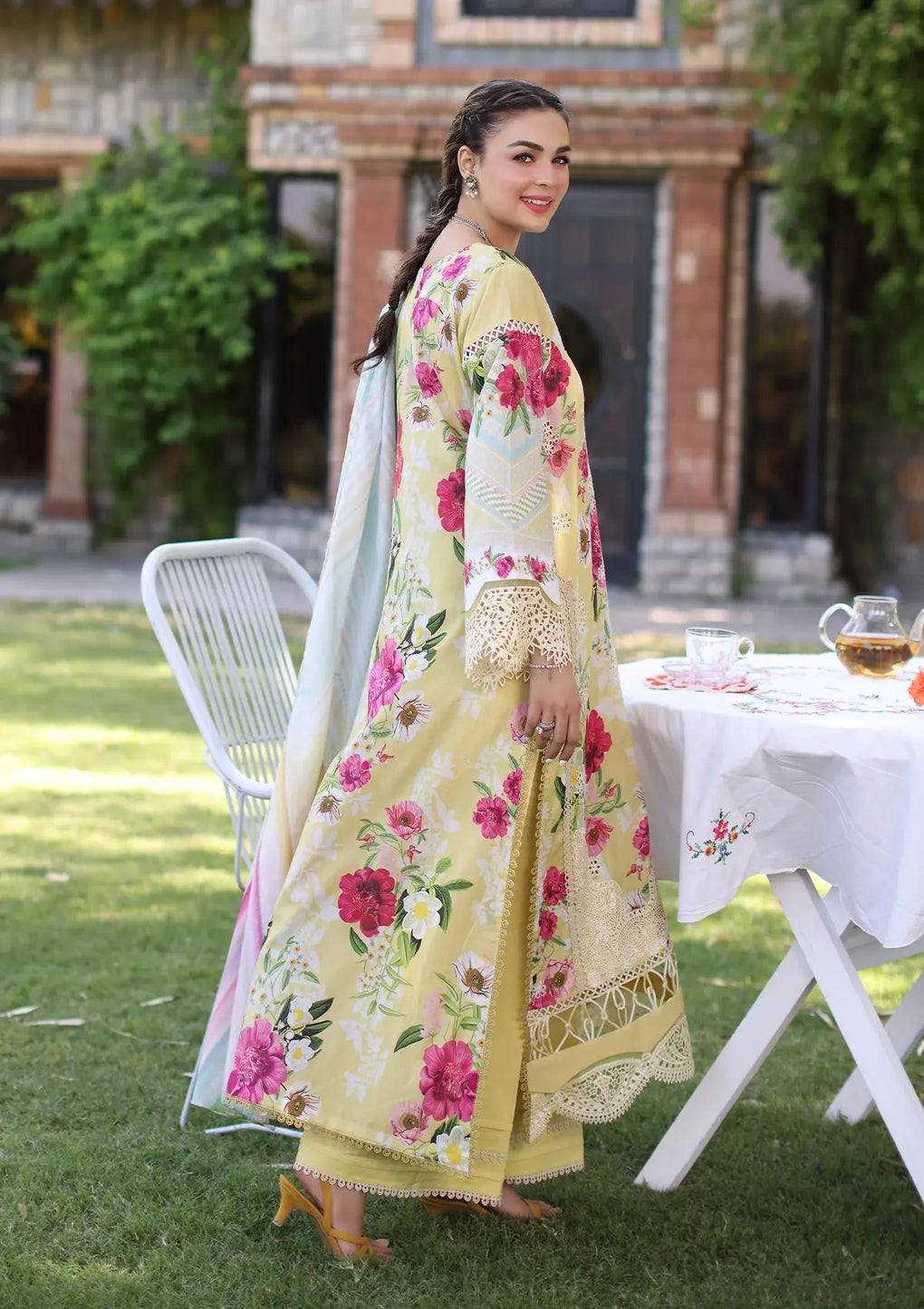 Elaf Premium | Prints Chikankari 24 | 06A SUNSHINE BOUQUET - Waniyas