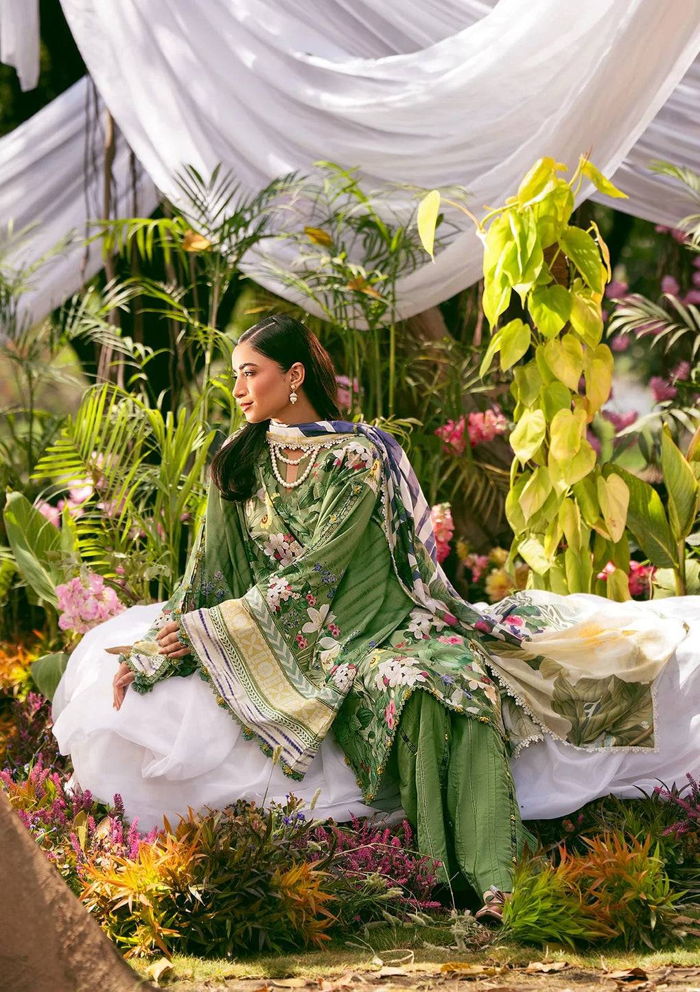 Elaf Premium | Prints 25 | EPS-1B GREEN EDEN by Maria Faisal - Registered Vendor of : Elaf Premium - type : Ladies Clothes - 100% original wedding dresses