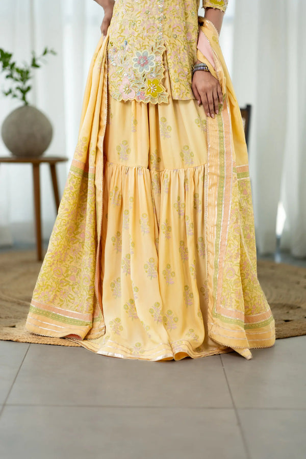 Wahaj M Khan | Sanam Luxe |Buttercup Sanam GS - Luxury Dress - available at Maria Faisal in UK and USA.