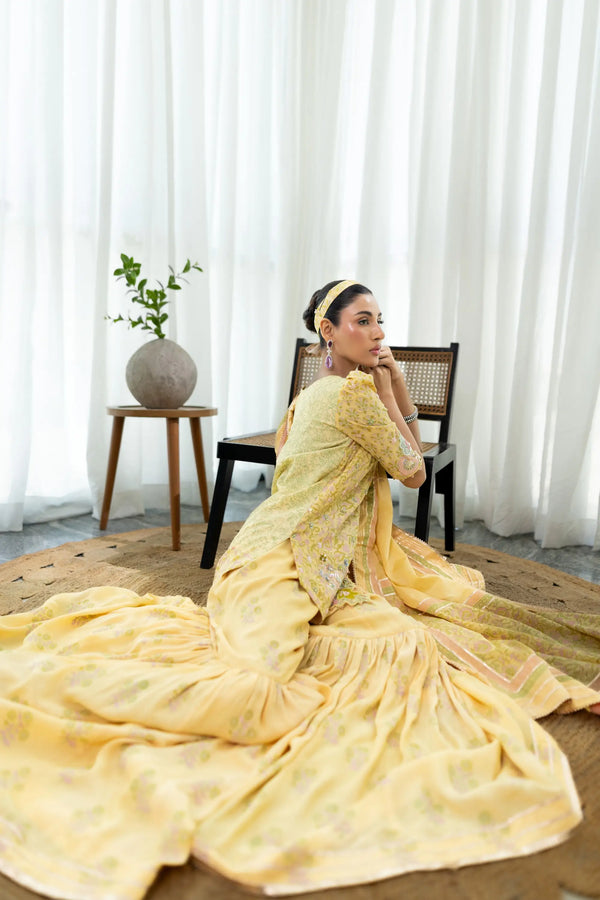 Wahaj M Khan | Sanam Luxe |Buttercup Sanam GS - Luxury Dress - available at Maria Faisal in UK and USA.